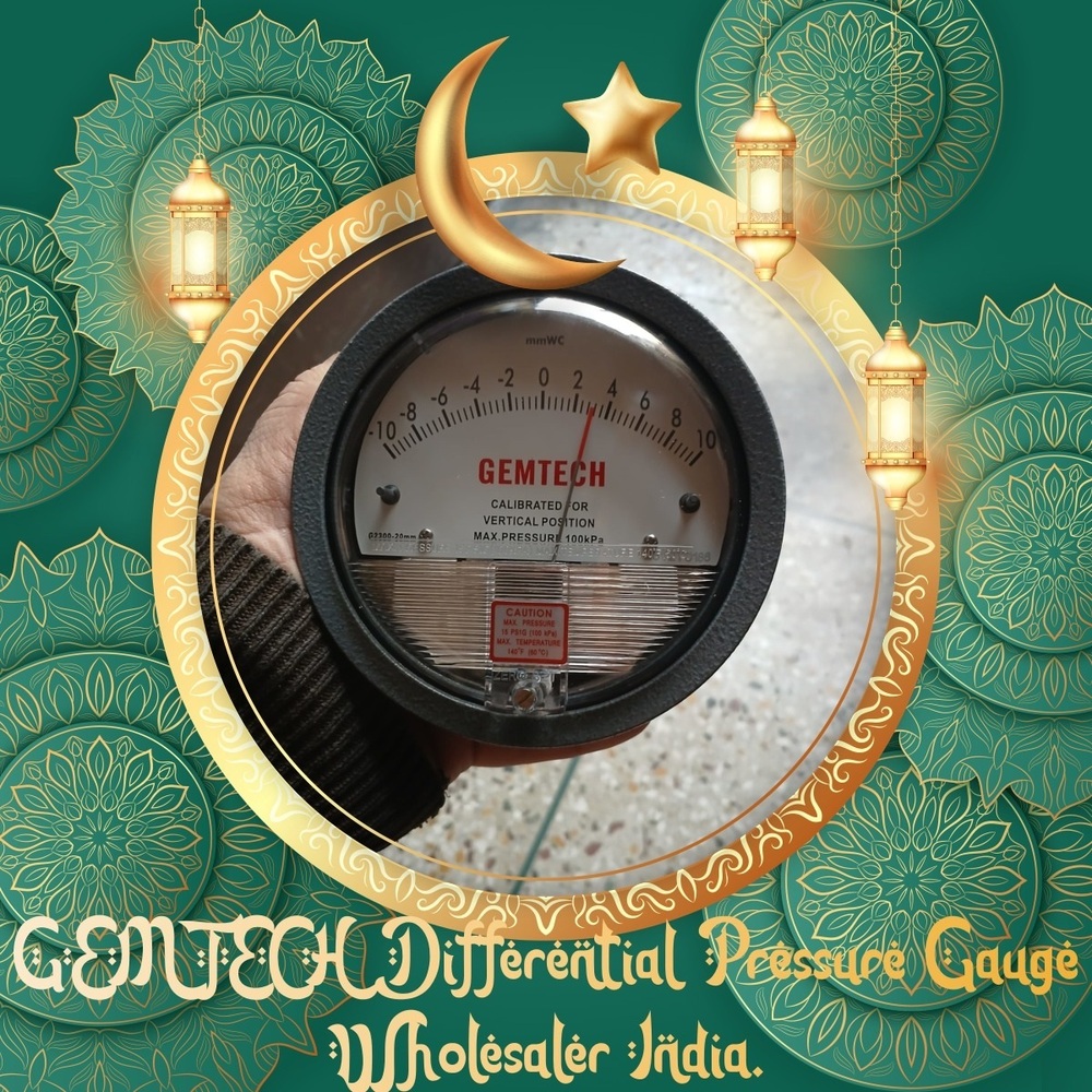 GEMTECH Model G2301 Differential Pressure Gauge Range 0.5-0-0.5 INCH