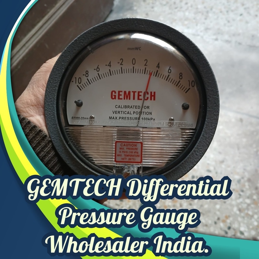 GEMTECH Model G2301 Differential Pressure Gauge Range 0.5-0-0.5 INCH