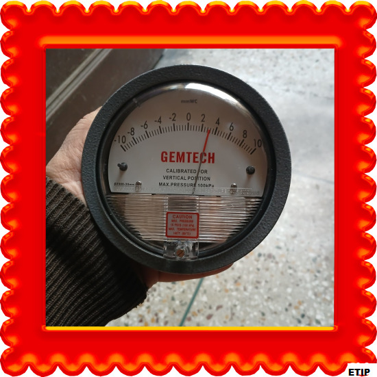 GEMTECH Model G2302 Differential Pressure Gauge Range 1-0-1 INCH