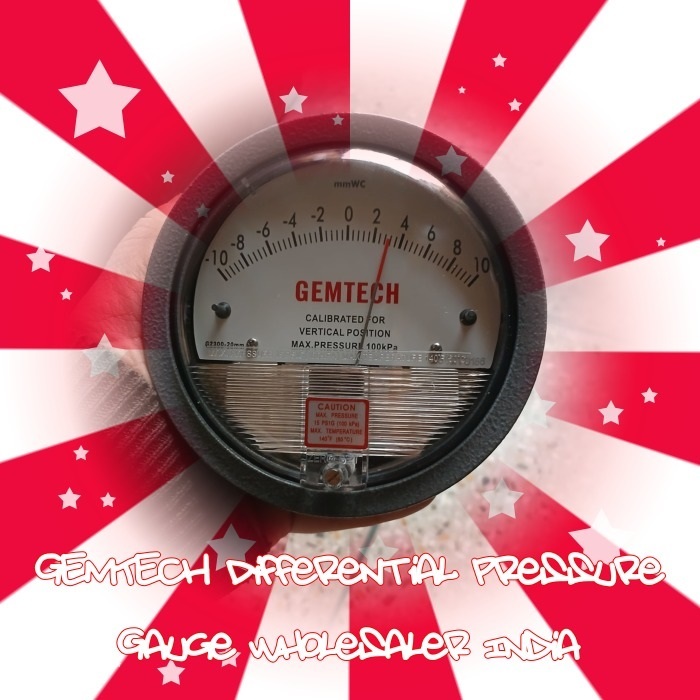 GEMTECH Model G2302 Differential Pressure Gauge Range 1-0-1 INCH