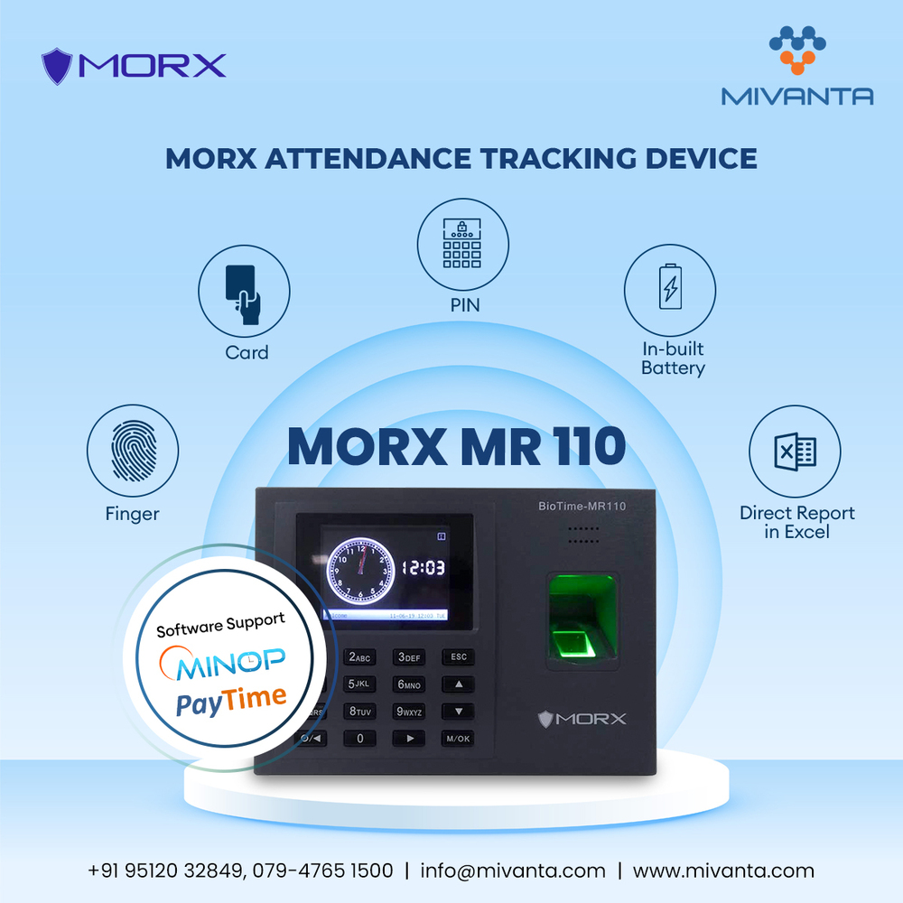 MORX Biotime MR110 Fingerprint Time Clock