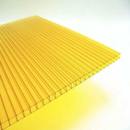 6mm Yellow Multiwall Polycarbonate Sheet - Hardness: Rigid