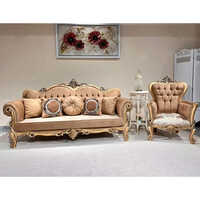 Wooden Carved Sofa Set - Color: Brown