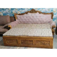 Teak Wood Sofa Cum Bed - Color: Brown