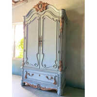 Wooden Carved Almirah Cabinet Cupboard - Design: Antique