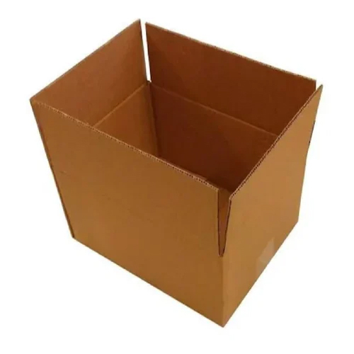 Rectangular Brown Corrugated Box - Finish: Plain