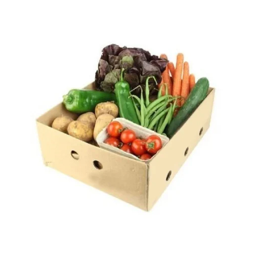 Single Wall 3 Ply Vegetable Corrugated Box - Color: Brown