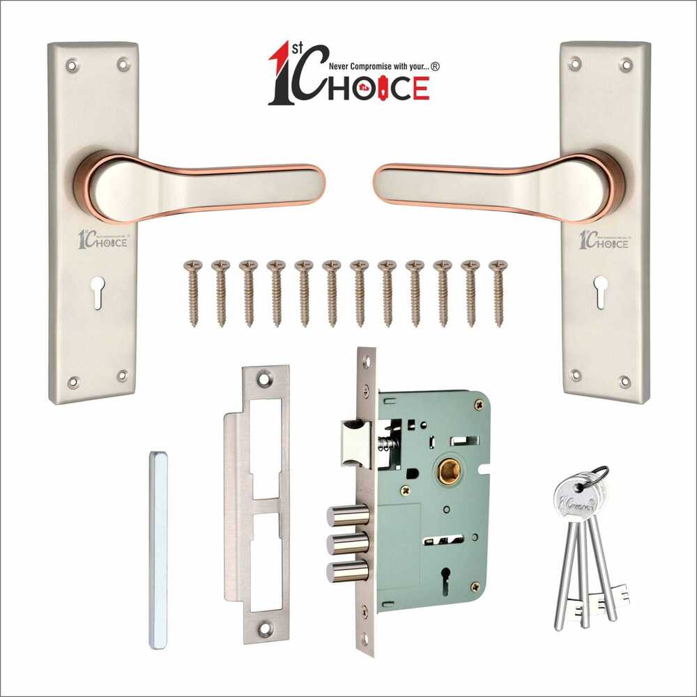 116 Satin Rose Gold Finish Zinc Mortice Handle With SS Plate