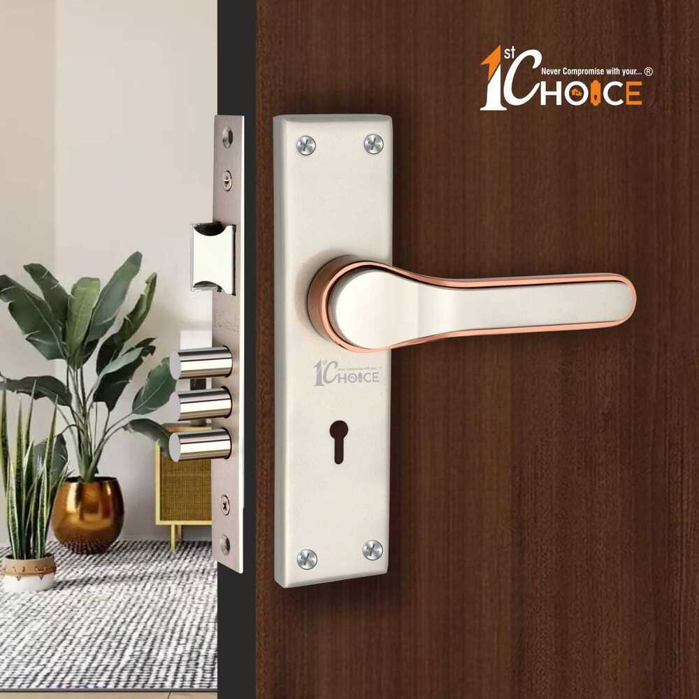 116 Satin Rose Gold Finish Zinc Mortice Handle With SS Plate