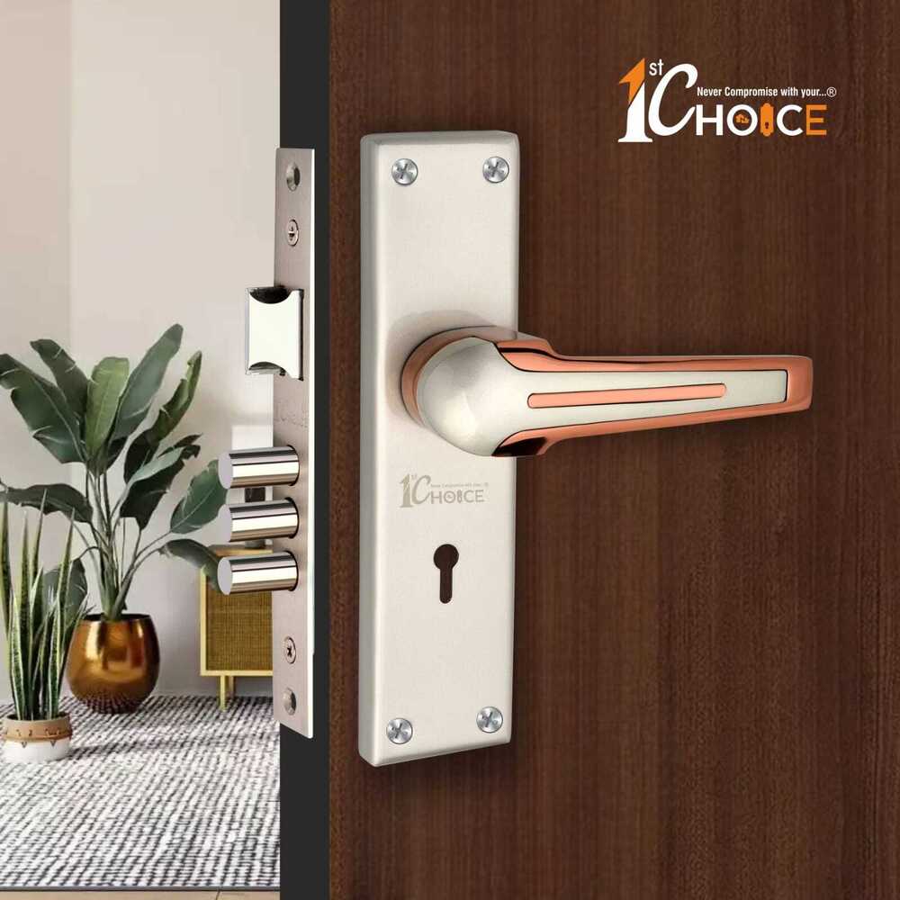 107 Satin Rose Gold Finish Zinc Mortice Handle With SS Plate