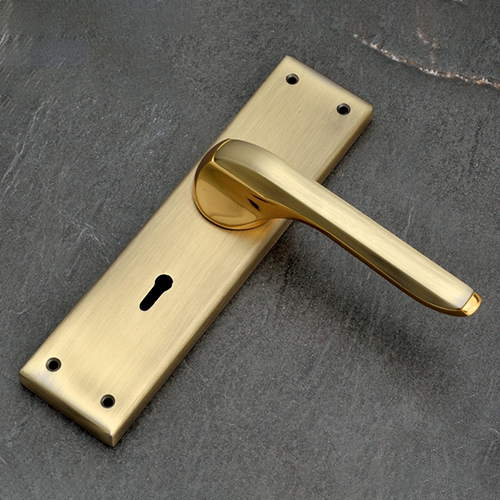 105 Ant Gold Finish Zinc Mortice Handle With SS Plate