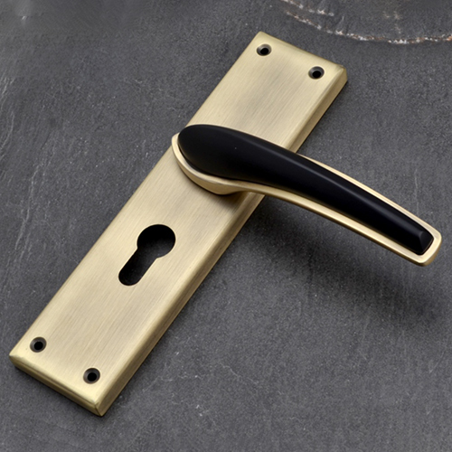 117 Ant Black Finish Zinc Mortice Handle With SS Plate