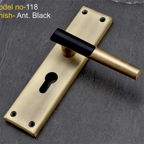 118 Ant Black Finish Zinc Mortice Handle With SS Plate