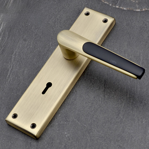 120 Ant Black Finish Zinc Mortice Handle With SS Plate