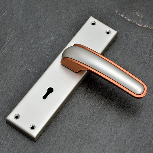 203 Satin Rose Gold Finish Zinc Mortice Handle With SS Plate