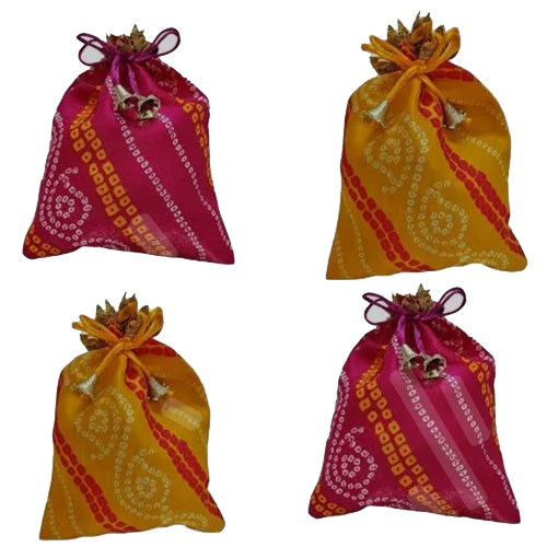 Jaipuri Bandhej Drawstring Pouch Potli Bag
