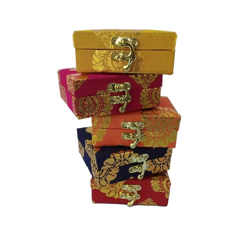 Rectangular Cardboard Shagun Gift Box - Color: Multicolor