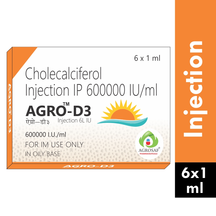 AGRO D3 INJECTION-CHOLECALCIFEROL(600000 IU/ML) INJECTION