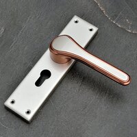 116 Satin Rose Gold Finish Zinc Mortice Handle With SS Plate