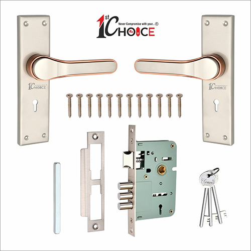 116 Satin Rose Gold Finish Zinc Mortice Handle With SS Plate