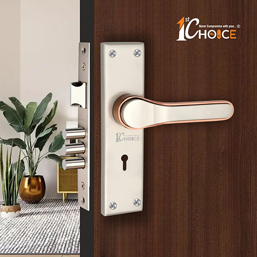 116 Satin Rose Gold Finish Zinc Mortice Handle With SS Plate