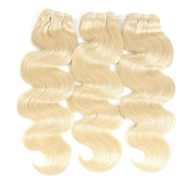 Hair Bundles Blonde Human Hair Sewn In Weaves Weft Extensions