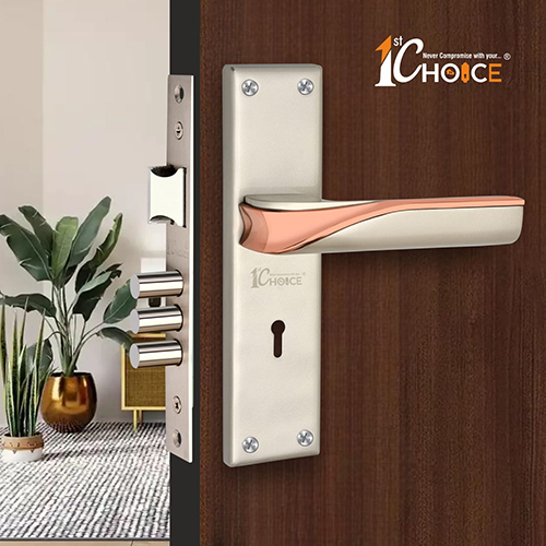 208 Satin Rose Gold Finish Mortice Handle With SS Plate