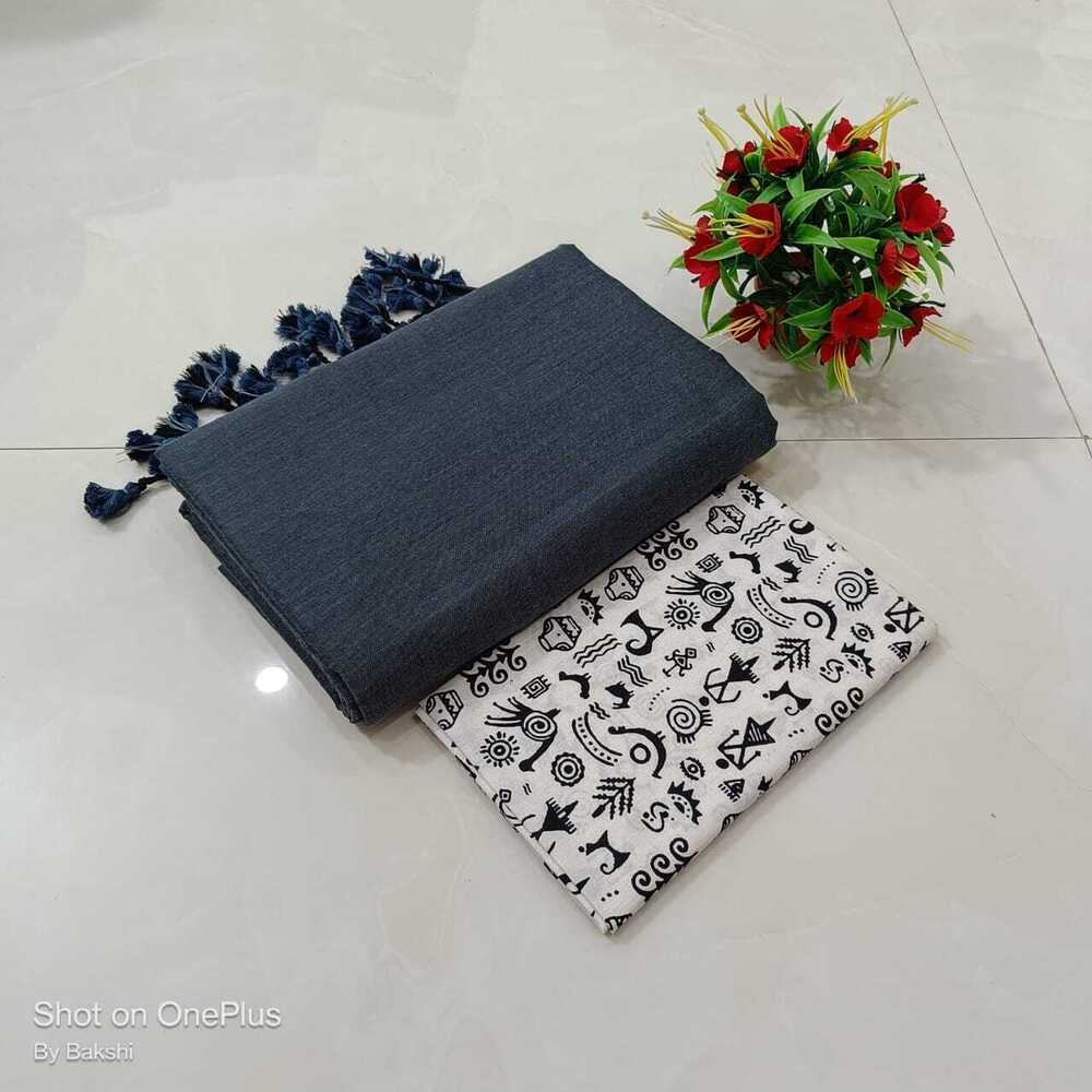 Plain khadi cotton sarees