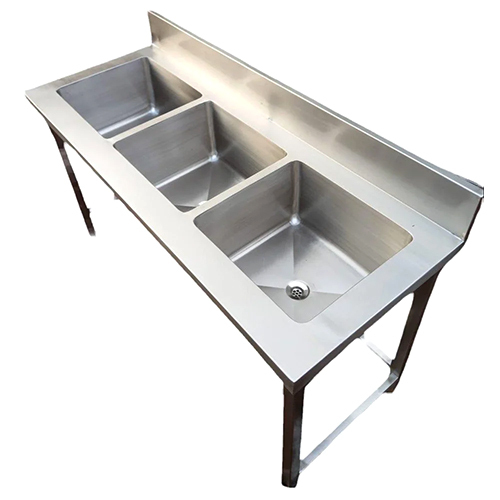 SS Three Bowl Table Sink