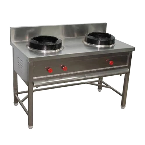 Two Burner Chinese Cooking Range - Interior Coating: Polished