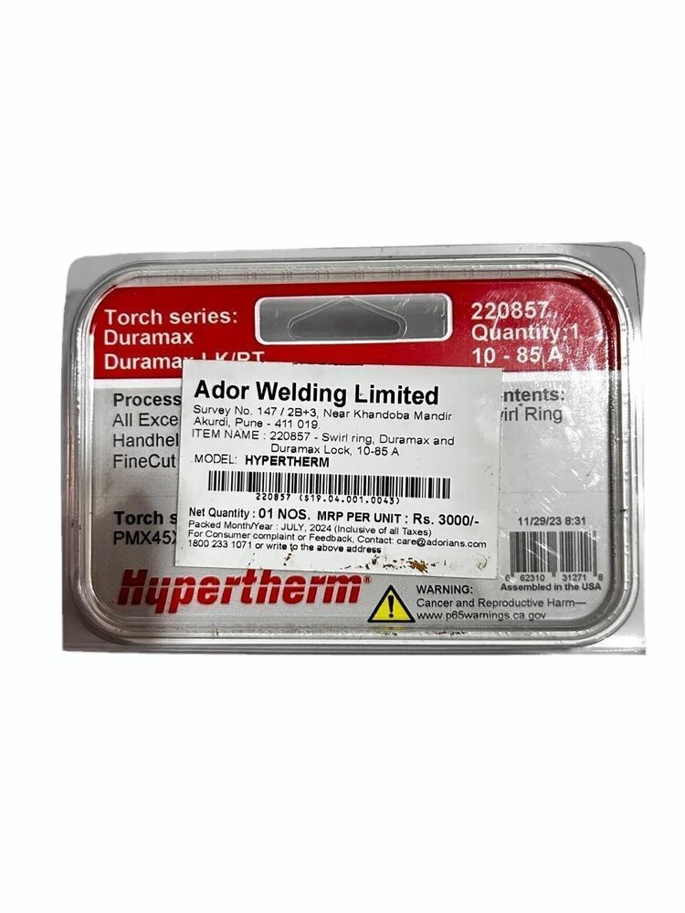 Hypertherm PMX SWIRLRING HAND AND MACHINE (220857)