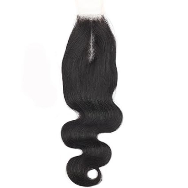 Transparent Brazilian Body Wave 100% Virgin Human Hair 2x6 Lace Closure Middle Part Closure 12inch