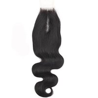 Transparent Brazilian Body Wave 100% Virgin Human Hair 2x6 Lace Closure Middle Part Closure 12inch