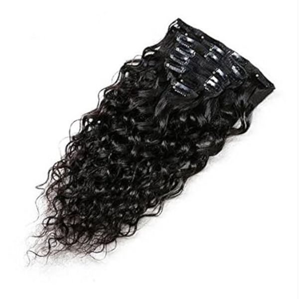 Natural Premium Remy Black Color Body Wave Hair Clip in Hair Extensions  ( 14 INCH )