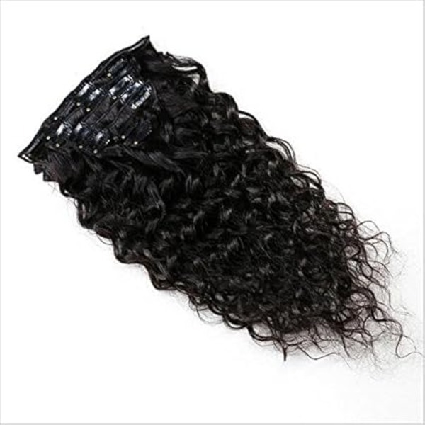 Natural Premium Remy Black Color Body Wave Hair Clip in Hair Extensions  ( 14 INCH )