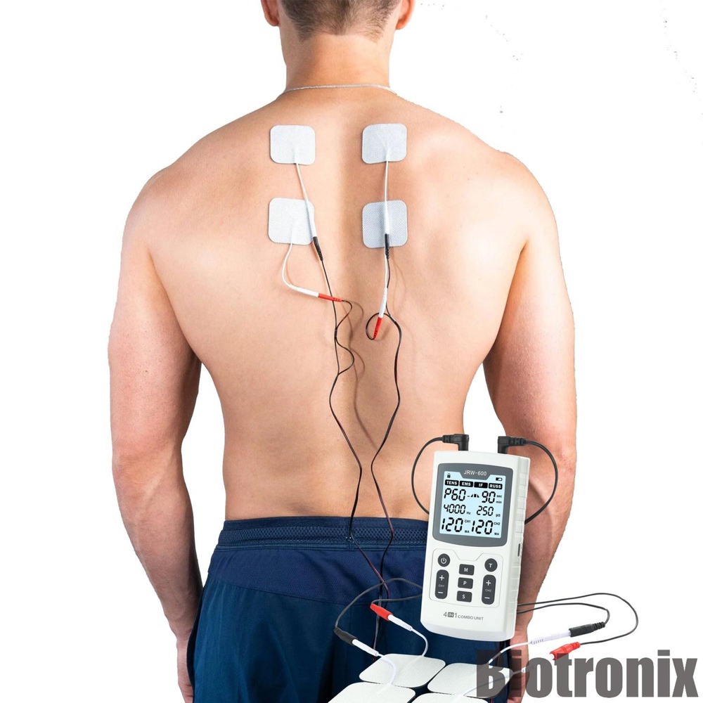 4 in 1 Combo TENS EMS IF RUSS Digital Therapy Machine for Pain Relief and Muscle Stimulation