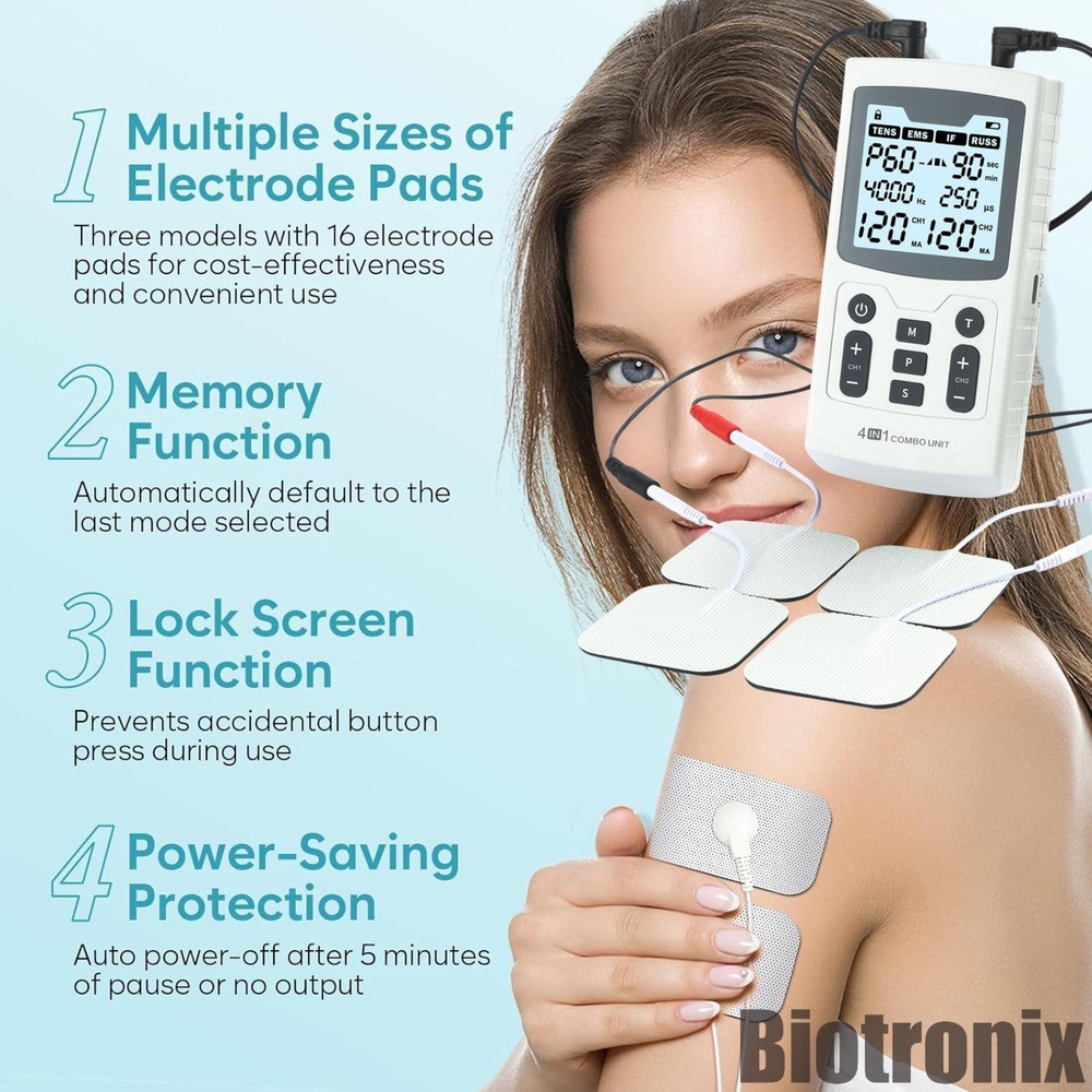 Multi Therapy Combo Device TENS EMS Interferential RUSS Stimulation for Rehabilitation