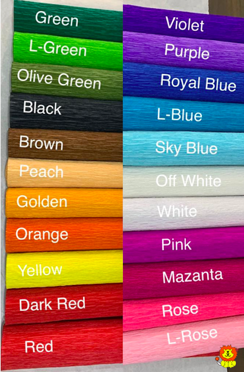 Coloured Crepe Papers - Color: Multicolor