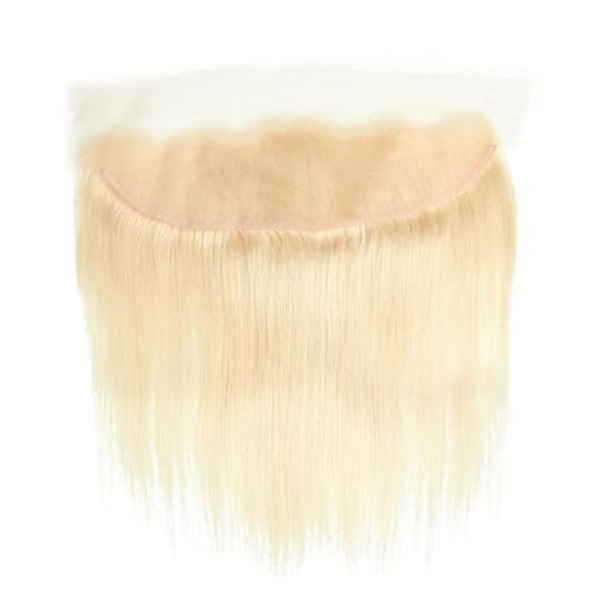 100% Unprocessed Human Virgin Hair Russian Blonde Ear to Ear Front Pre-Plucked Hairline Closure (613 Body Wave Frontal, 12inch)