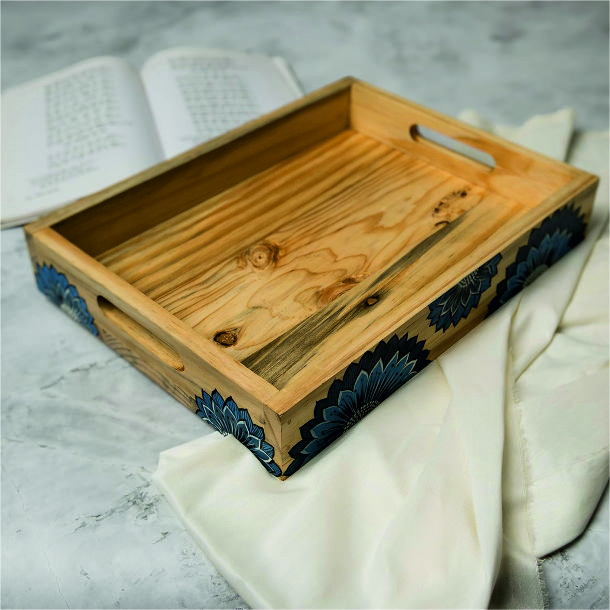 HANDPRINTED WOODEN TRAY 