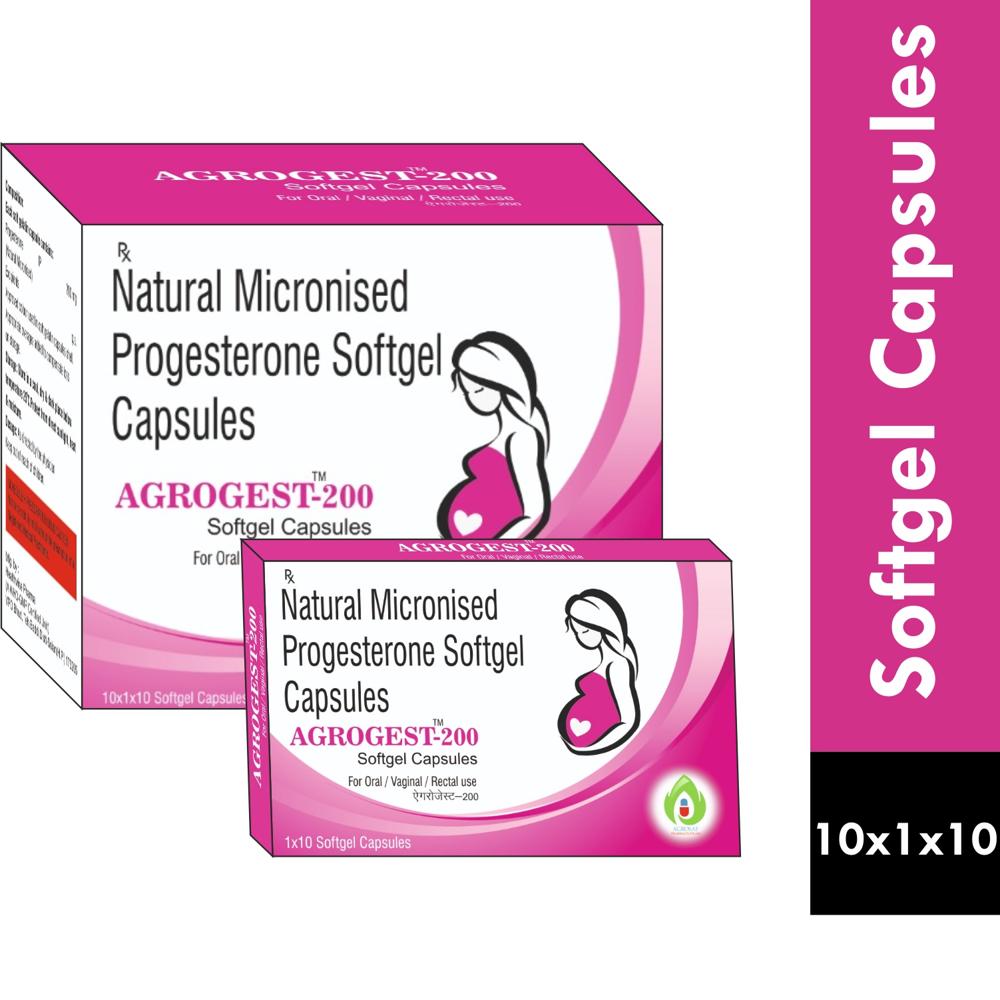 AGROGEST 200 CAPSULE-Natural Micronised Progesterone 200 mg CAPSULE