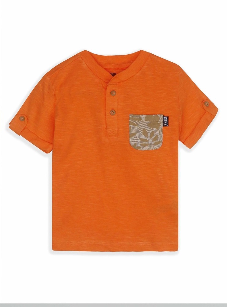 DKNY Boys Henley Neck T-Shirt