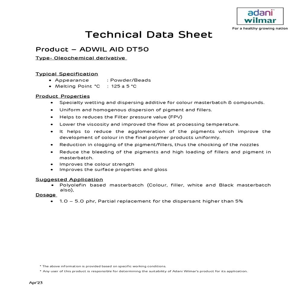 Adwil Aid Dt50 - Application: Industrial