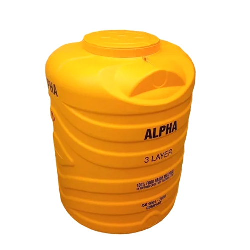 1000Ltr Alpha 3 Layer Water Tank - Color: Yellow