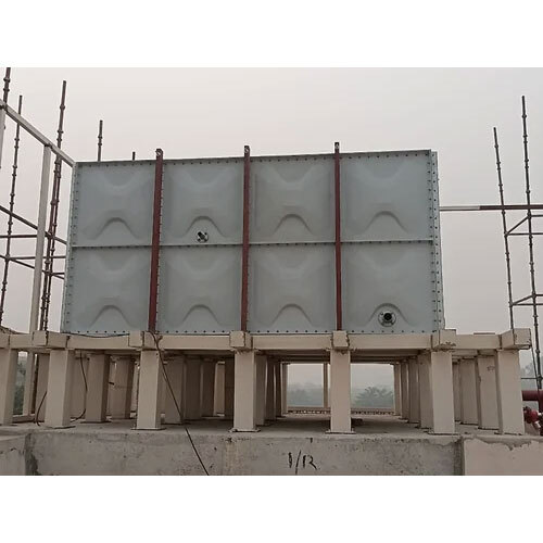 Grp Panel Type Rectangular Water Storage Tank - Color: White