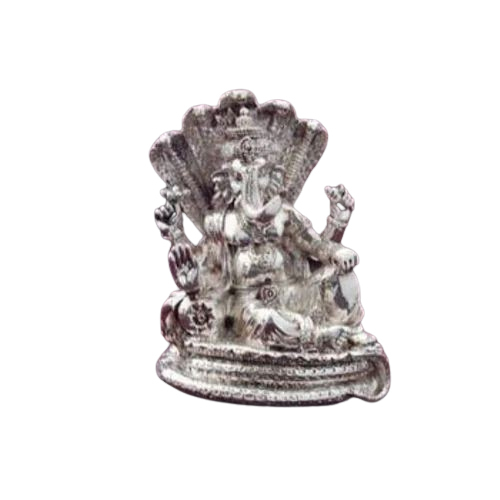 Silver Sheshnaag Ganesh Statue - Material: Resin