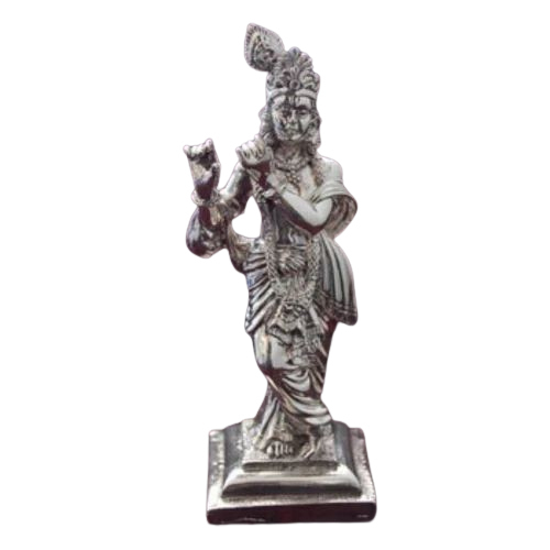 Standing Krishna Statue - Color: Silver
