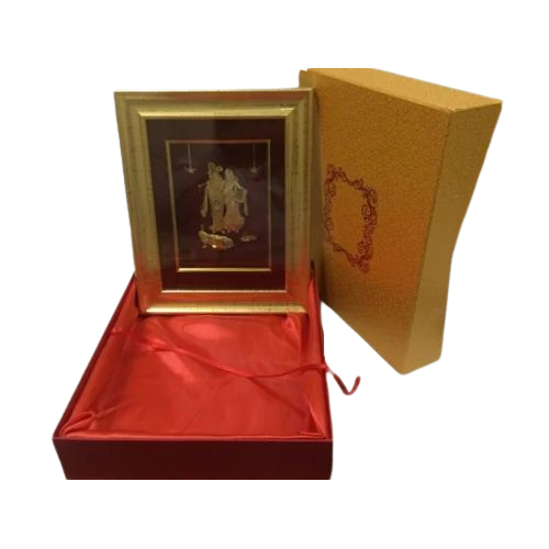 Gold Foil Frame Radha Krishna - Color: Golden