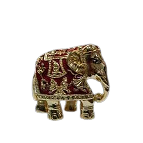 Gold Plated Red Meena Hathi