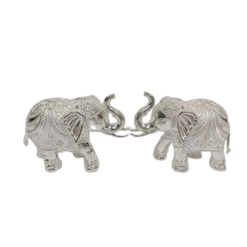 Silver Hathi Statue - Material: Resin